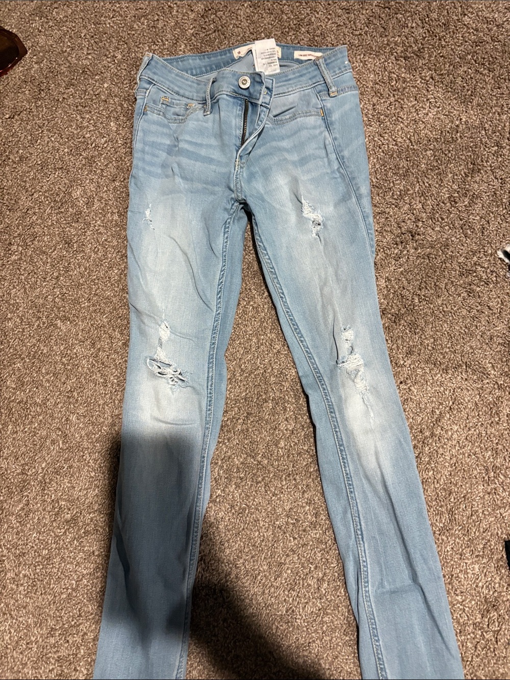 Hollister Light Blue Distressed Skinny Jeans